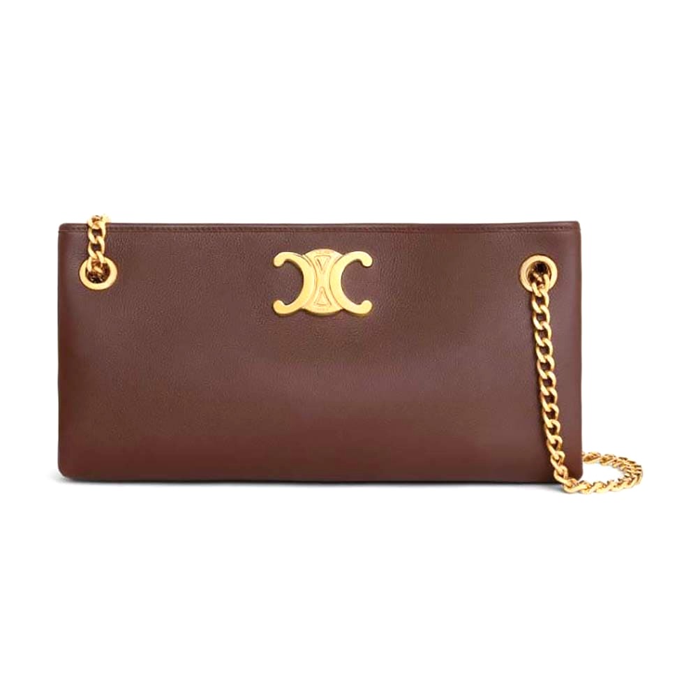 TÚI Celine Women Medium Newspaper Bag in Supple Calfskin-Maroon