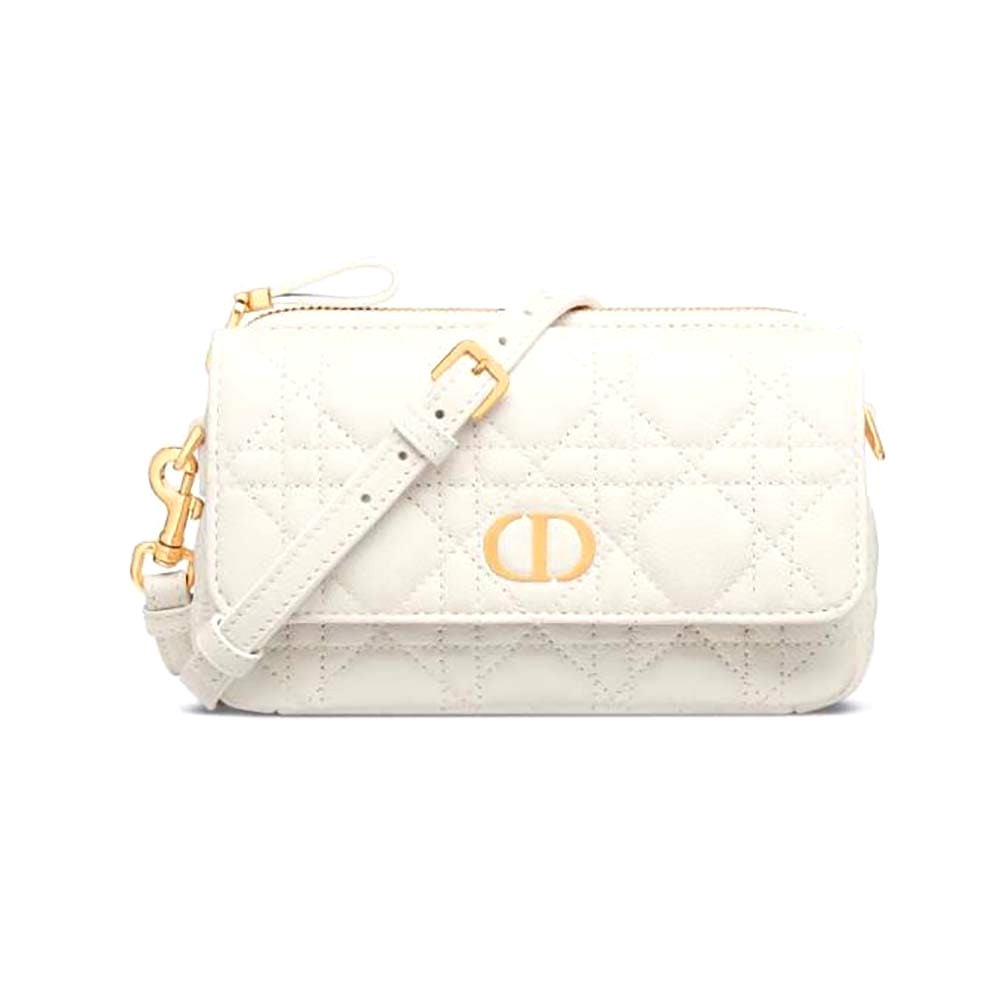 TÚI Dior Women Caro Pouch Latte Supple Cannage Calfskin