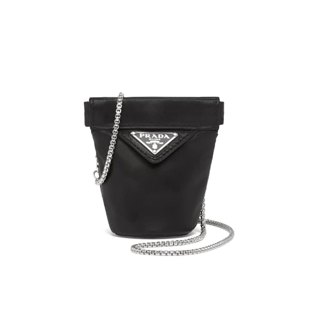 TÚI Prada Women Nappa Leather Mini-pouch with Necklace-Black