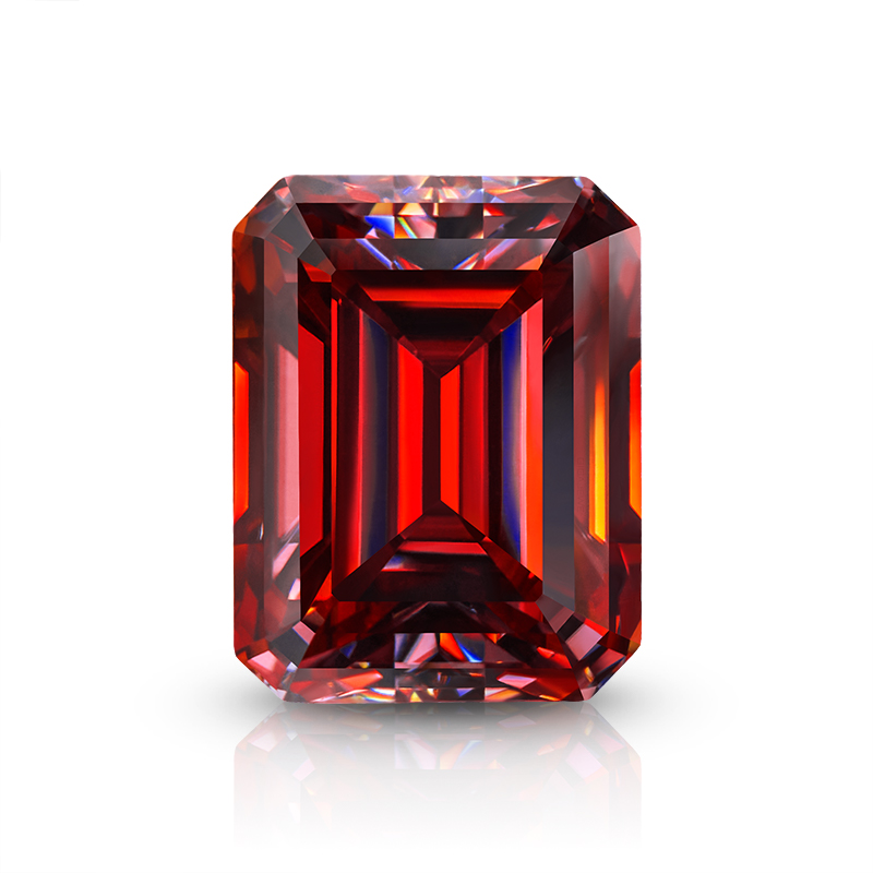 KIM MOISSANITE Red Sun VVS1 Moissanite Diamond Emerald Cut(giá liên hệ)