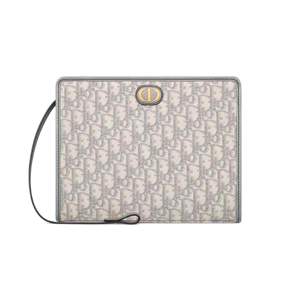 TÚI Dior Women Medium 30 Montaigne Pouch Gray Dior Oblique Jacquard