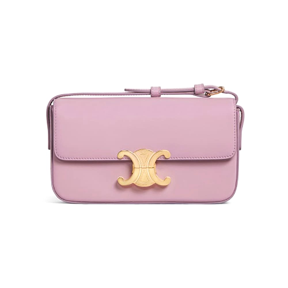 TÚI Celine Women Triomphe Shoulder Bag in Natural Calfskin-Purple
