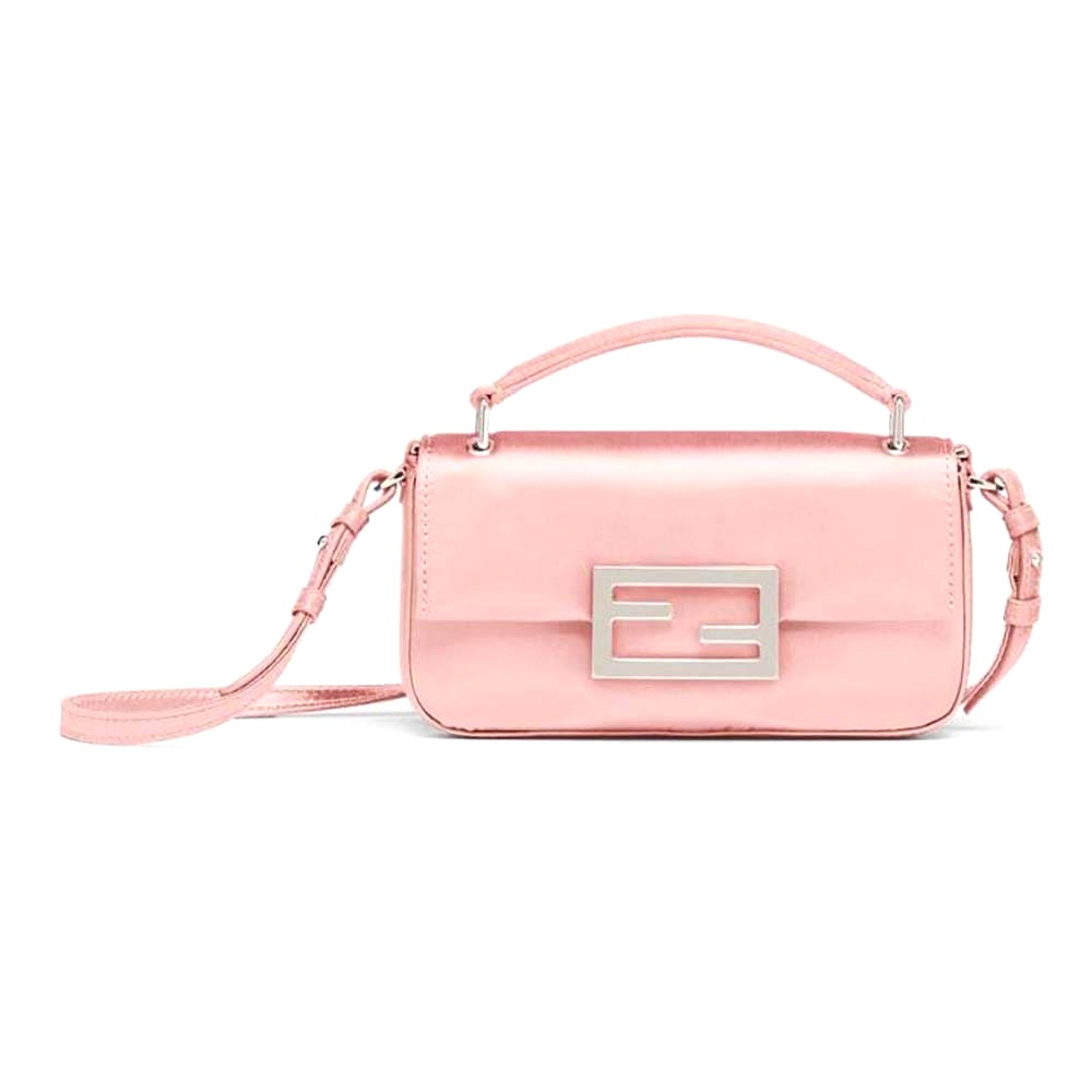 TÚI Fendi Women Baguette Phone Pouch Pink Silk Pouch
