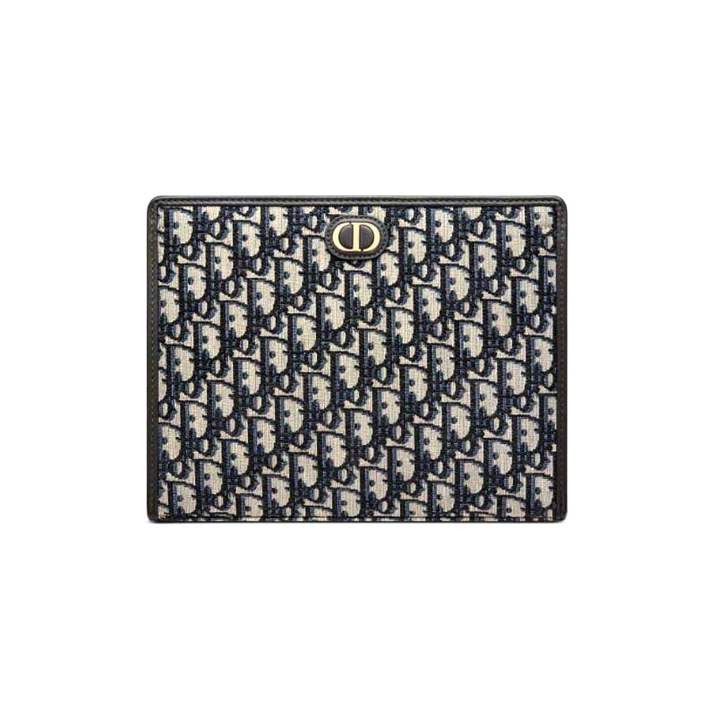 TÚI Dior Women 30 Montaigne Pouch Blue Dior Oblique Jacquard