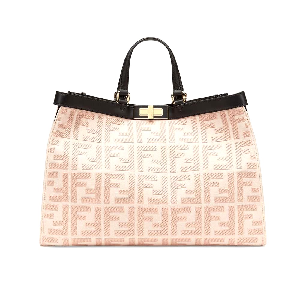 TÚI FENDI Women Peekaboo X-Tote Embroidered Canvas Bag-Pink