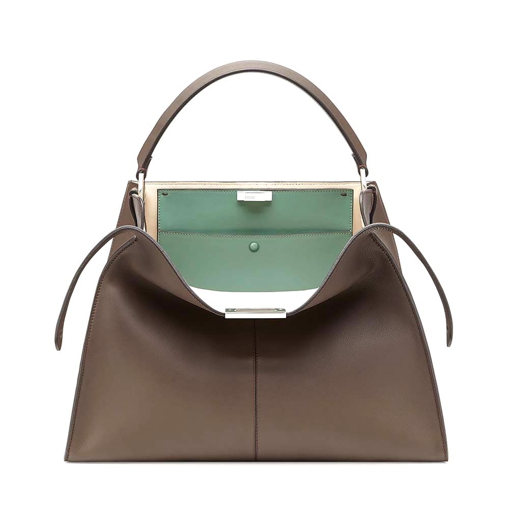 TÚI FENDI Women Peekaboo X-Lite in Leather Bag-Brown