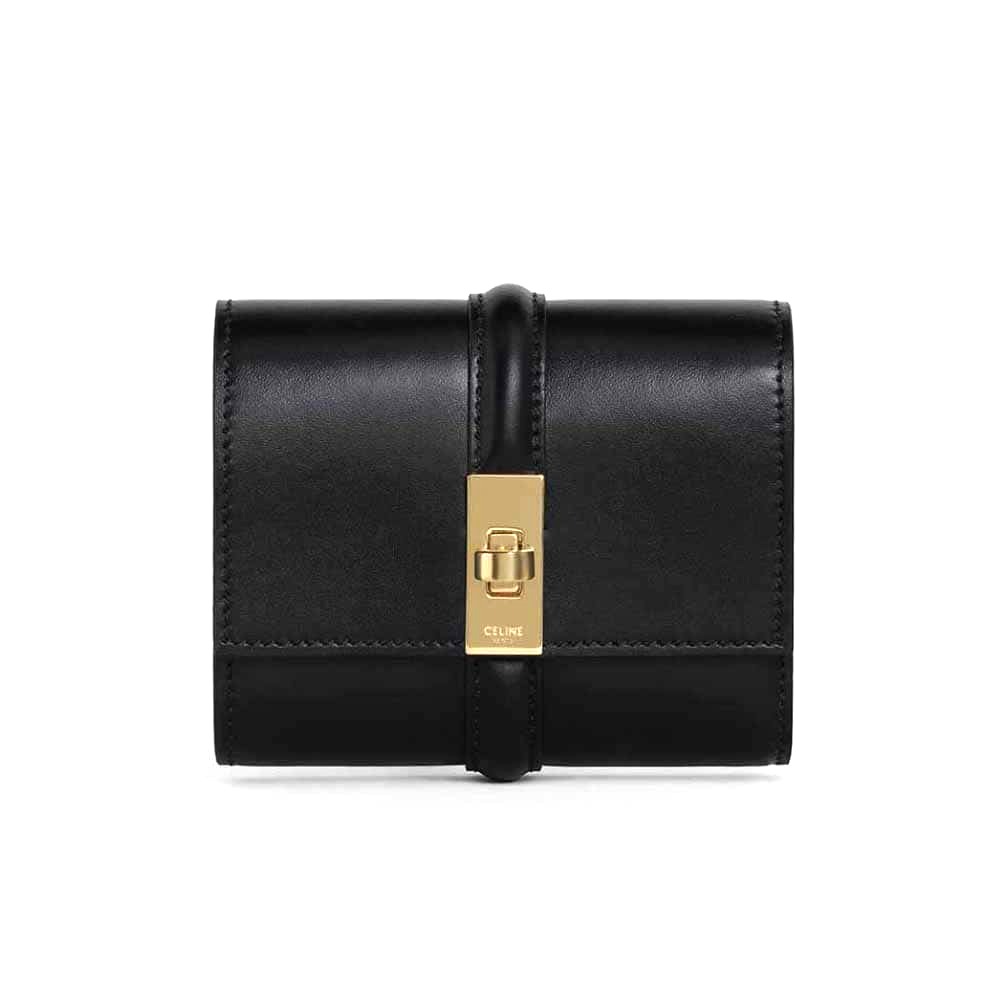 Ví Celine Women Small Wallet 16 in Shiny Calfskin-Black