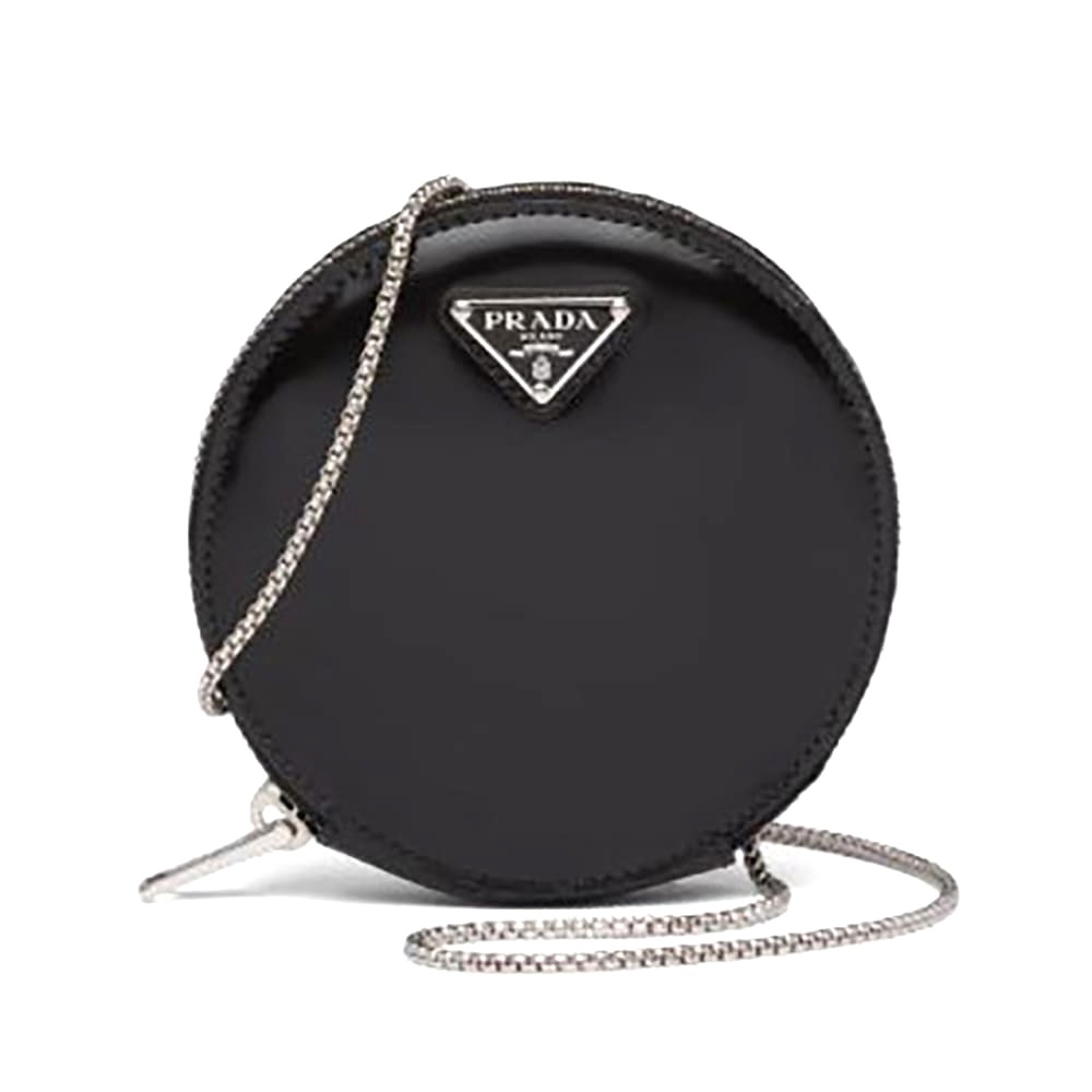 TÚI Prada Women Brushed Leather Mini-Pouch-Black