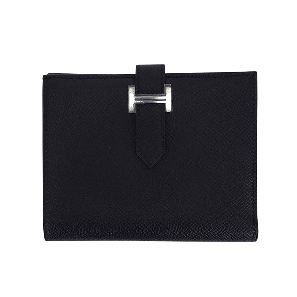 Ví Hermes Bearn Compact Wallet Black Palladium Hardware Epsom Leather