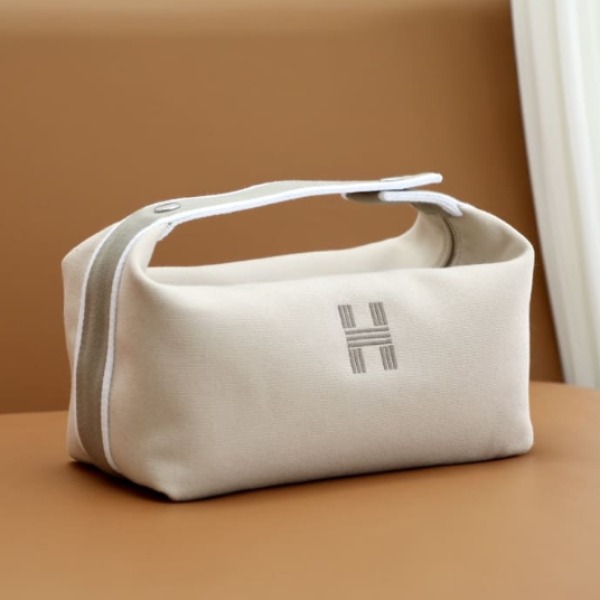TÚI HERMES TROUSSE DE TOILETTE BRIDE A BRAC PM H MÀU XÁM