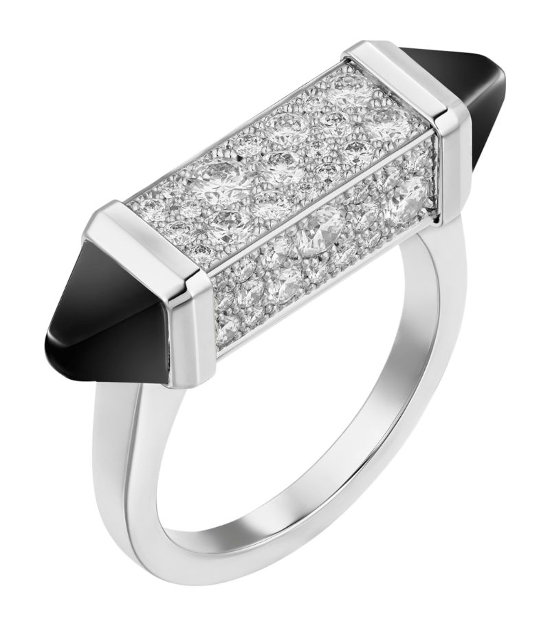 Nhẫn CARTIER White Gold, Diamond and Onyx Les Berlingots de Cartier Ring vàng trắng 18K