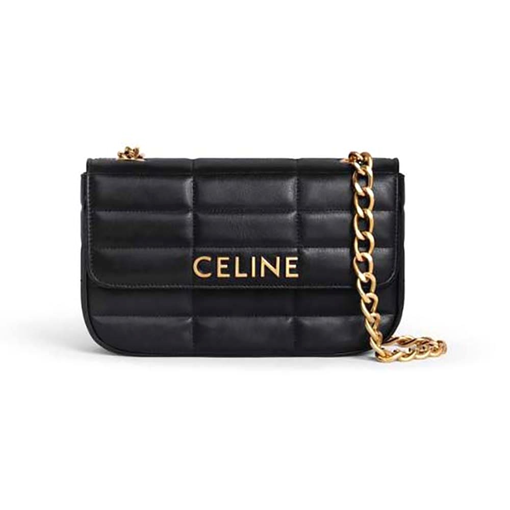 TÚI Celine Women Chain Shoulder Bag Matelasse in Quilted Goatskin-Gold DA DÊ
