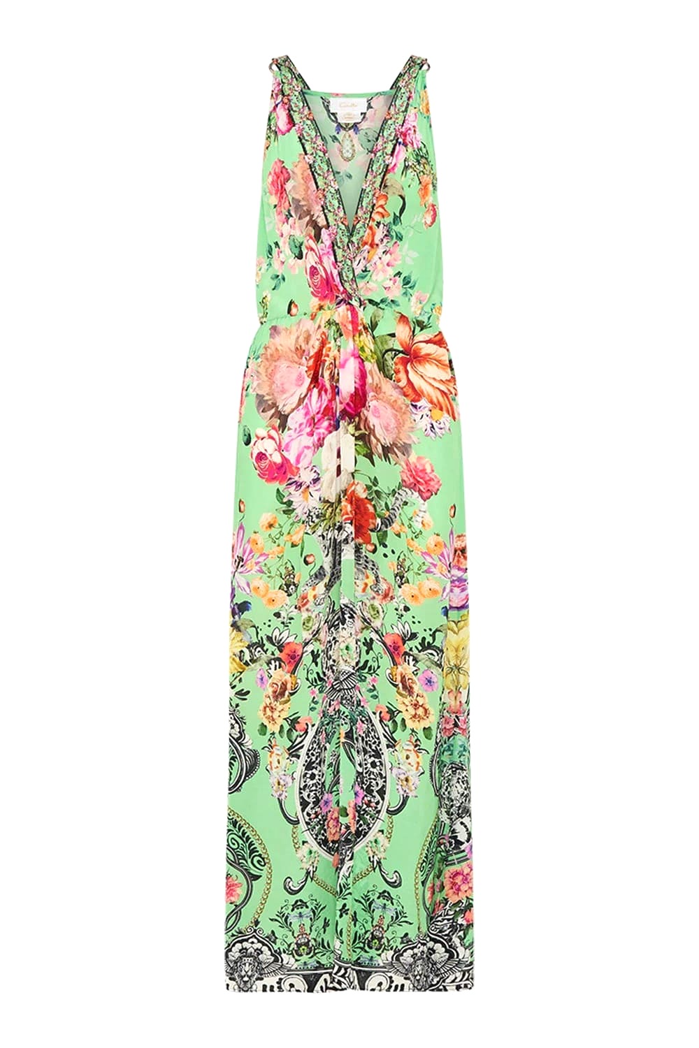 VÁY CAMILLA Silk Princess Embellished V-Neck Maxi Dress High Classy Công Chúa