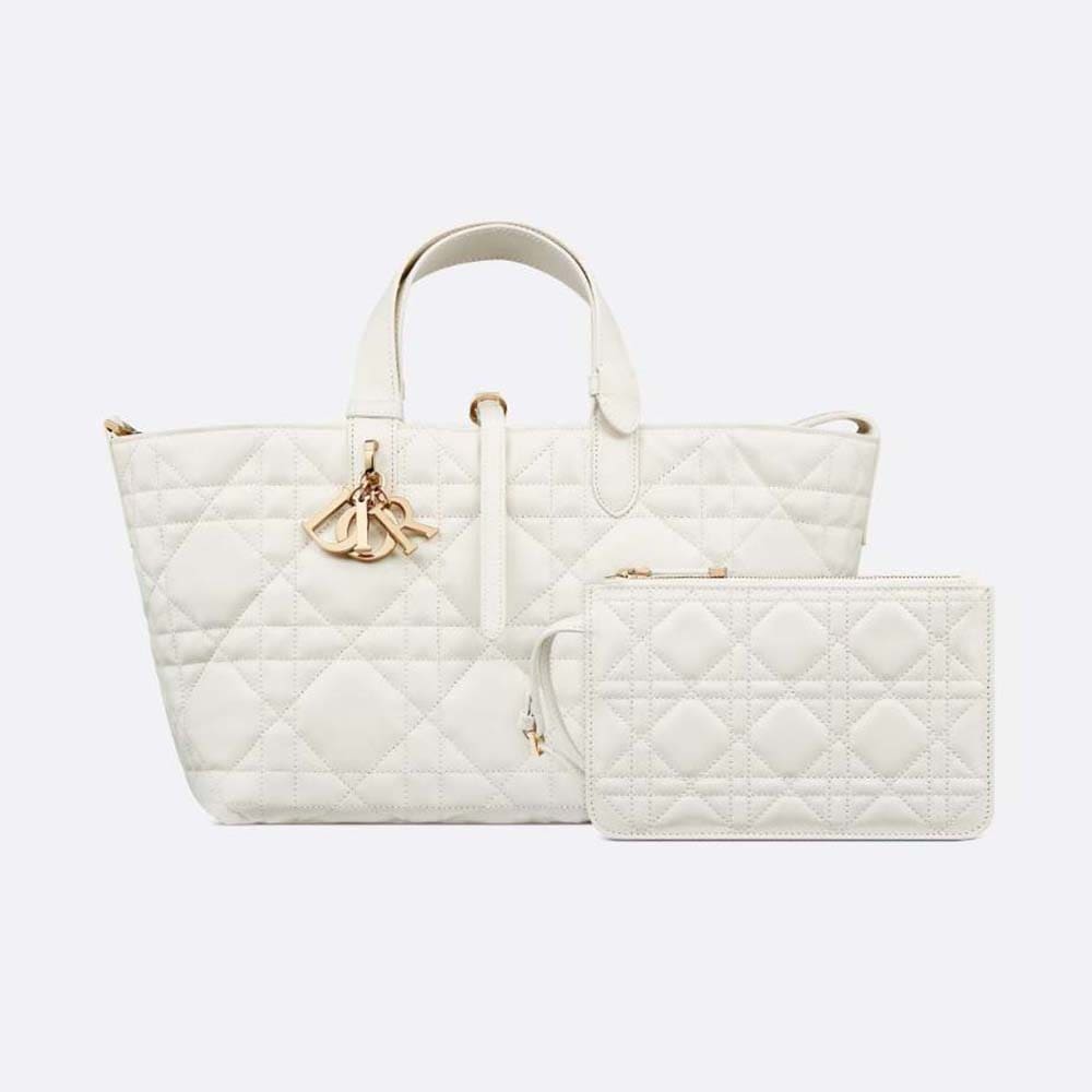 TÚI Dior Women Medium Dior Toujours Bag Latte Macrocannage Calfskin
