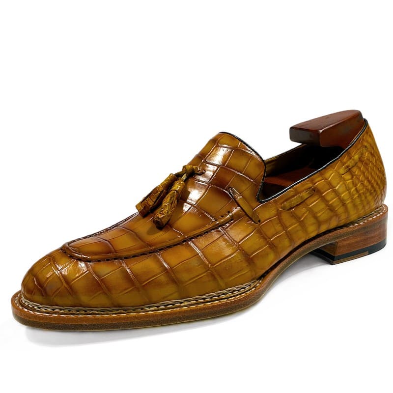 Giày lười Penny Loafers nam da cá sấu được làm thủ công