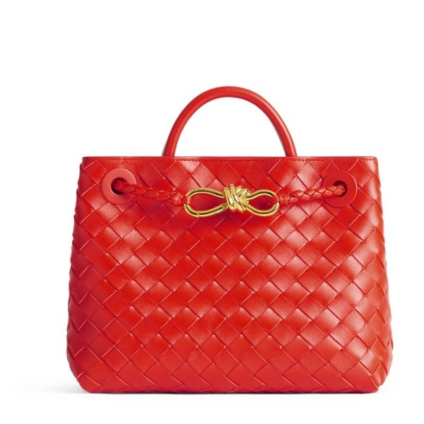 TÚI Bottega Veneta Women Small Andiamo in Lambskin Leather-Red