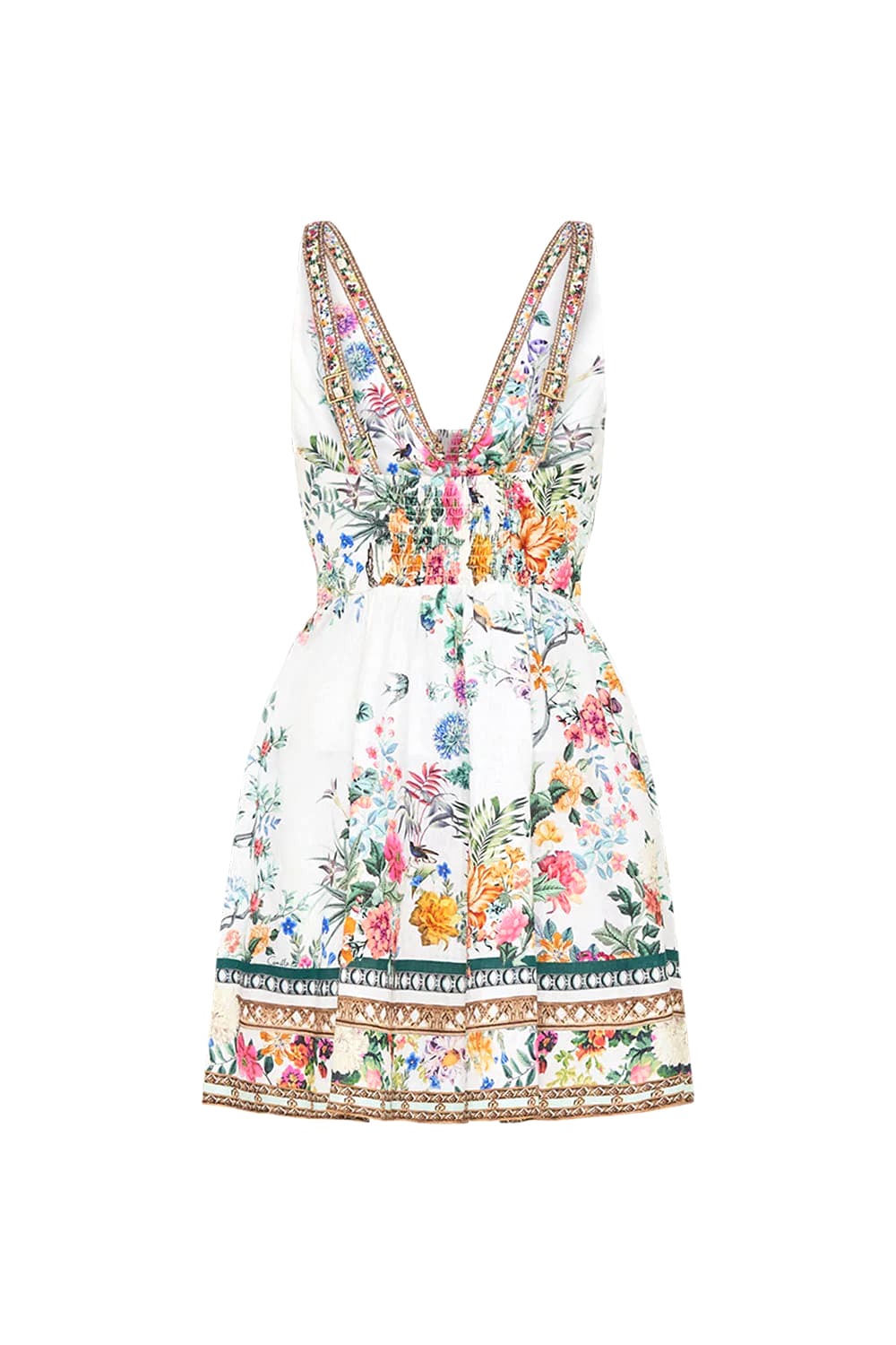 VÁY CAMILLA Short V Neck Cutout Dress Plumes And Parterres