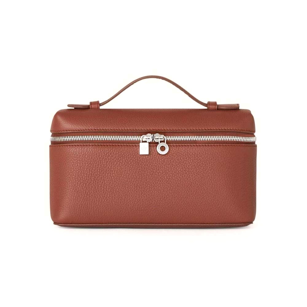 TÚI Loro Piana Women Extra Pocket Pouch L19 in Ostrich Leather-Maroon