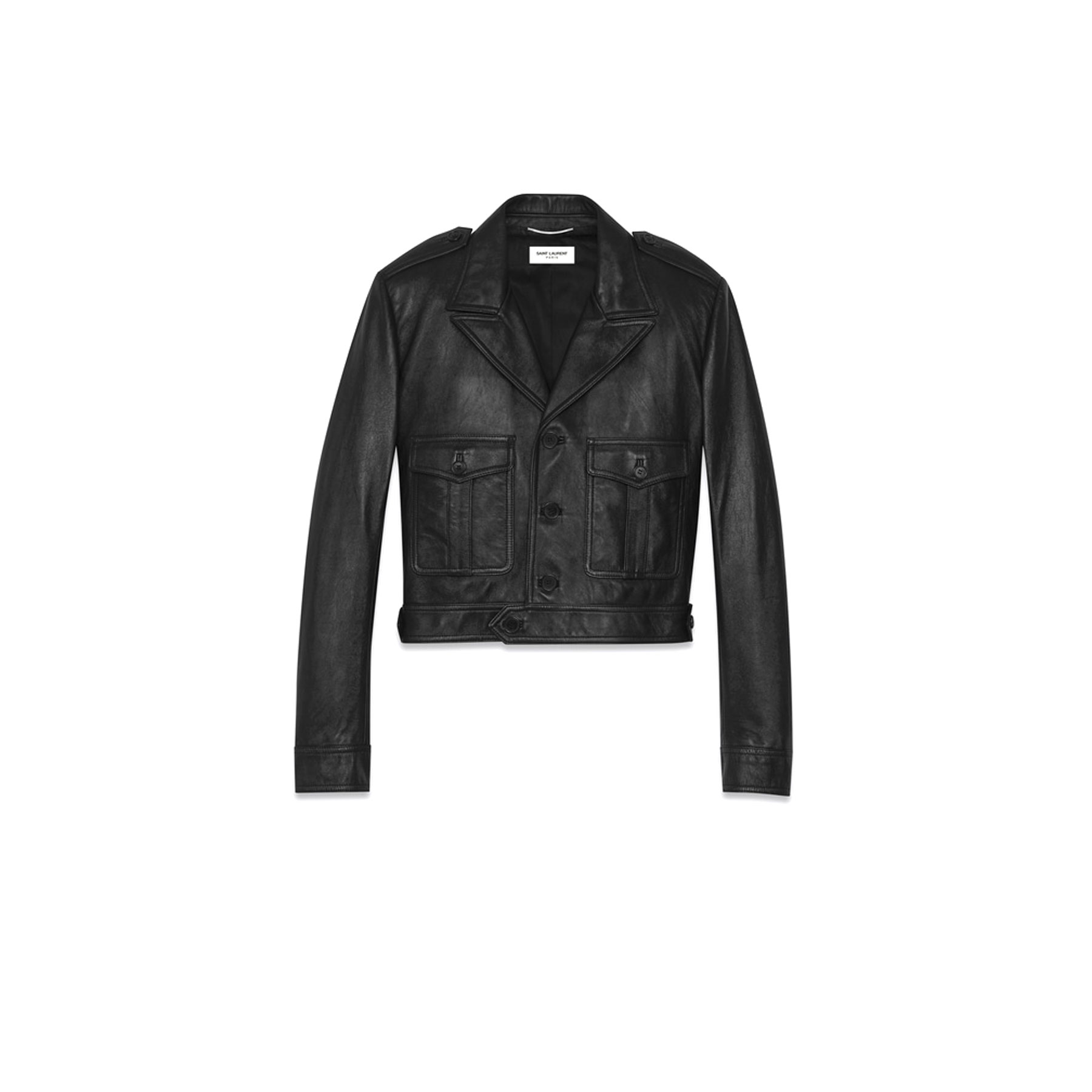 ÁO DA SAINT LAURENT CLASSIC SAINT LAURENT LEATHER MOTORCYCLE JACKET