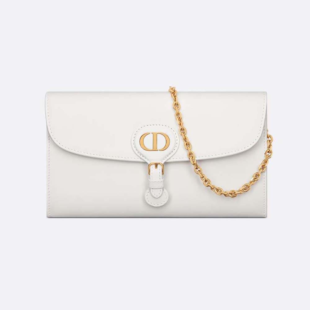 TÚI Dior Women Bobby East-west Pouch with Chain Latte Smooth Calfskin