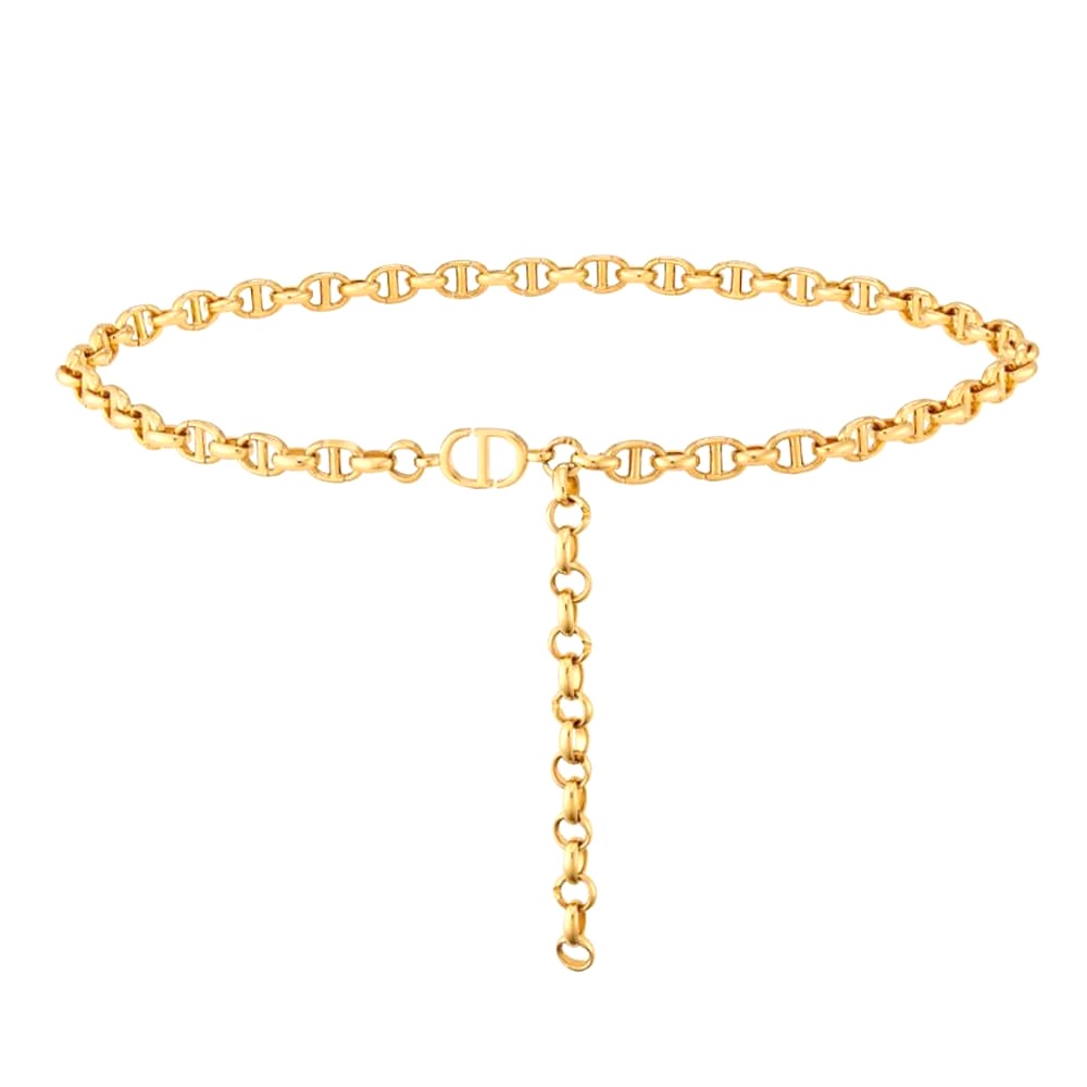 DÂY LƯNG Dior Women Caro Chain Belt Shiny Gold-Finish Metal-10 MM