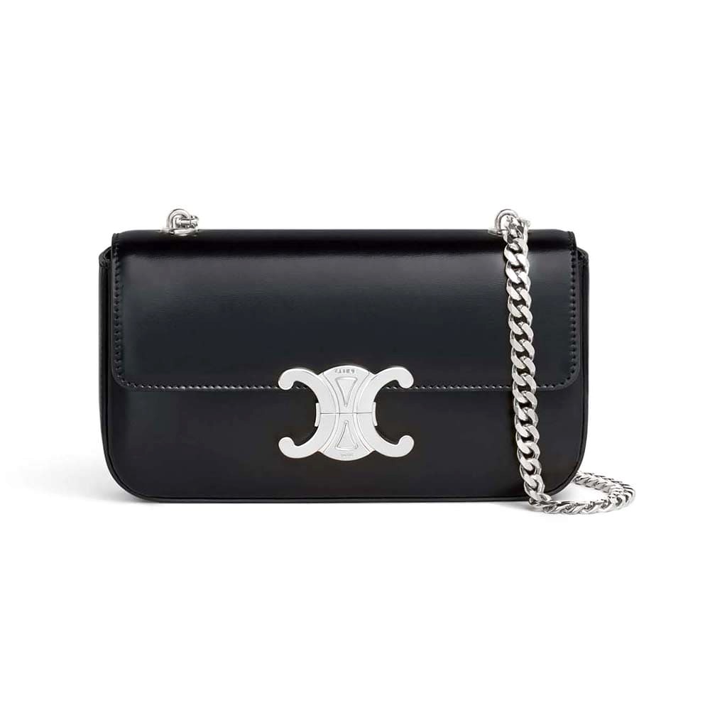 TÚI Celine Women Chain Shoulder Bag Triomphe in Shiny Calfskin