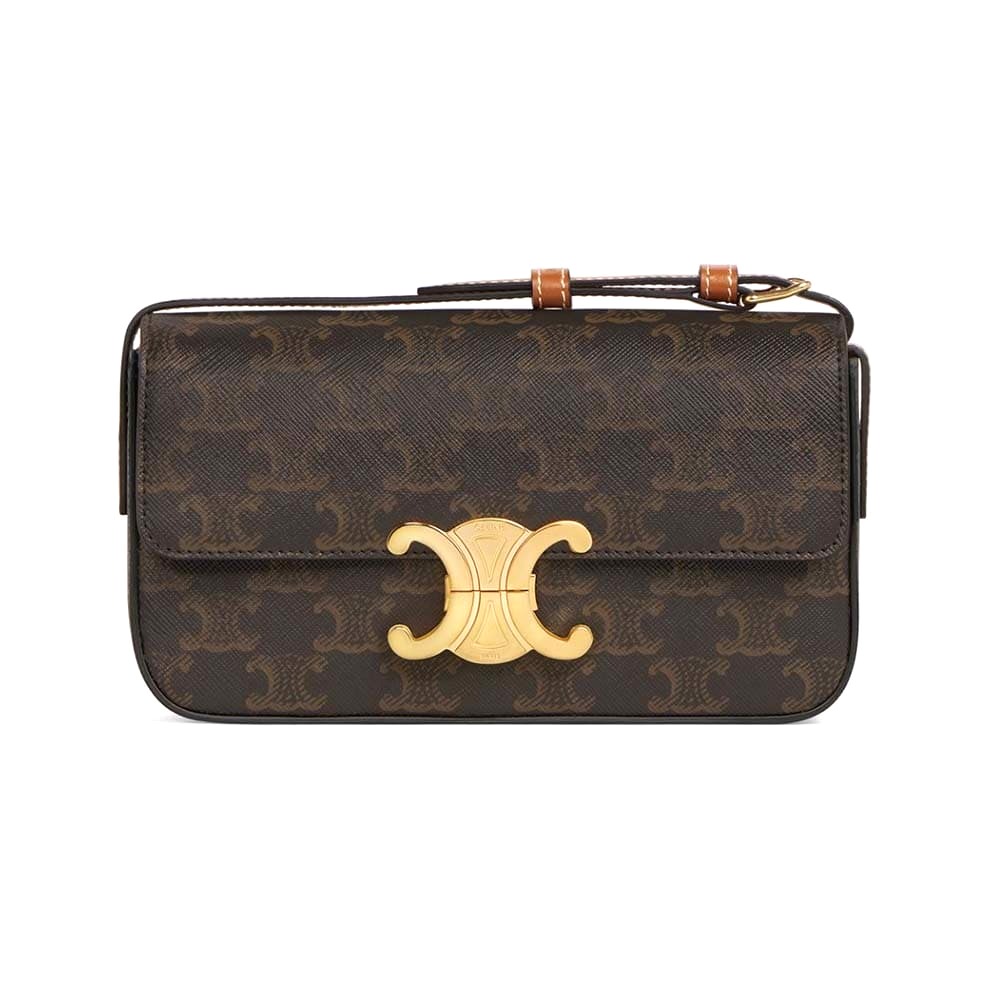 TÚI Celine Women Triomphe Shoulder Bag in Triomphe Canvas and Calfksin