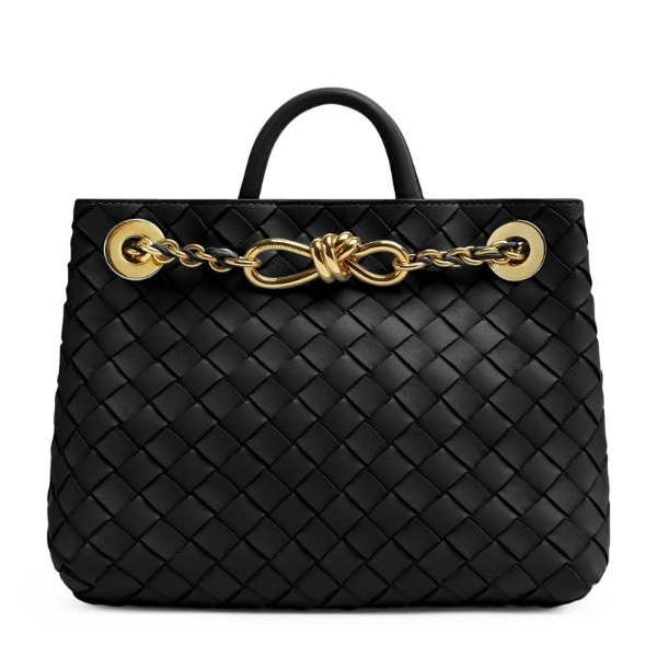 TÚI Bottega Veneta Women Small Andiamo Chain Shoulder Bag in Lambskin Leather-Black