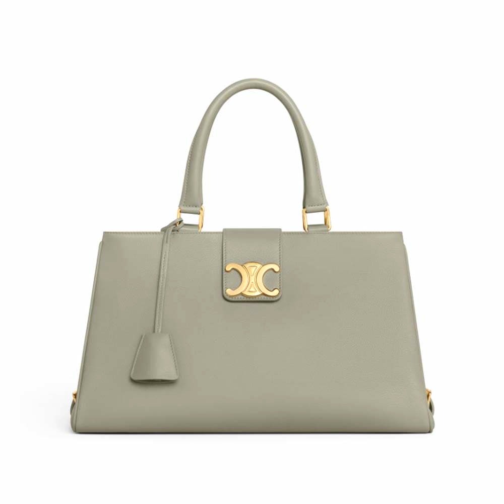 TÚI Celine Women Medium Appoline Bag in Supple Calfskin-Gray