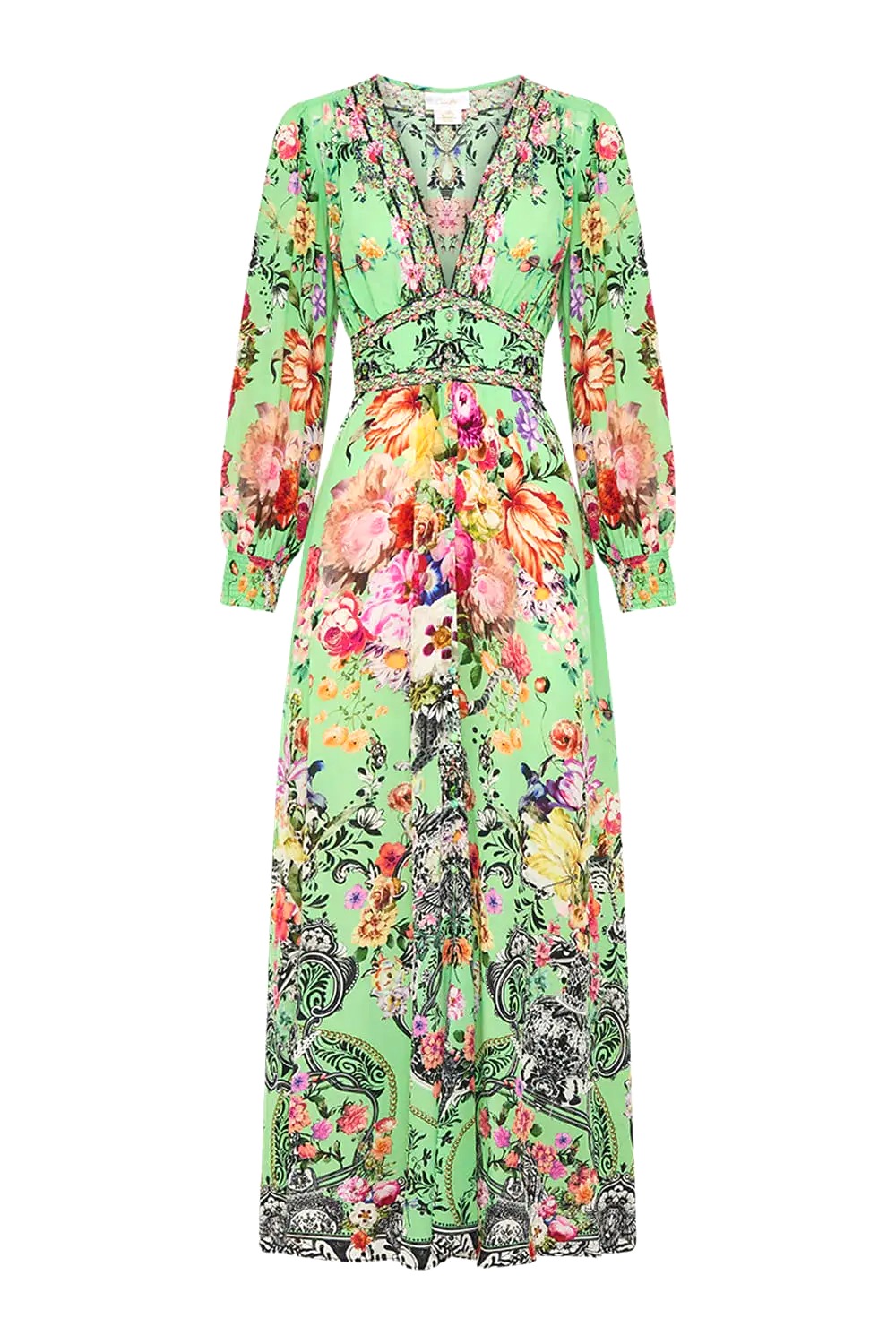 VÁY CAMILLA Button Dress With Shaped Waistband Porcelain Dream