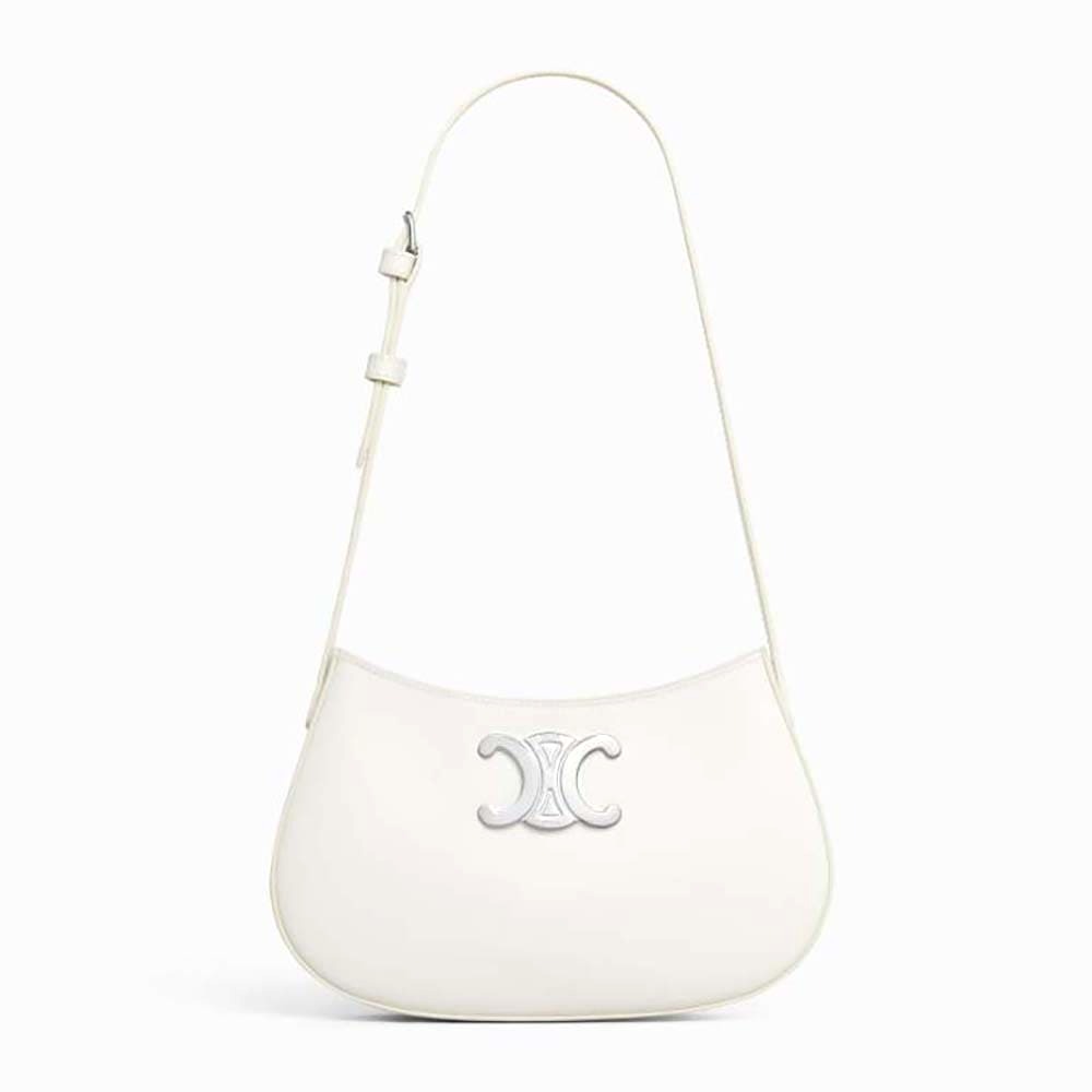 TÚI Celine Women Medium Tilly Bag in Shiny Calfskin-White
