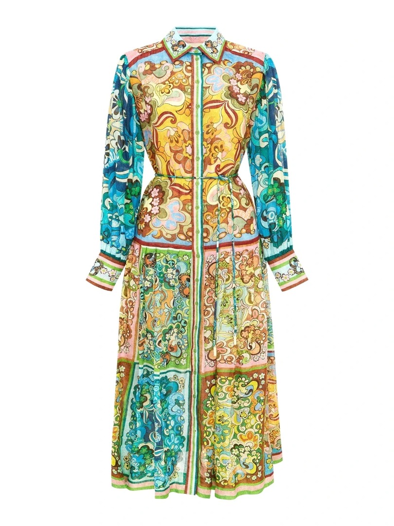VÁY ALEMAIS LONG SLEEVE LONG DRESS FLOWERS High Classy