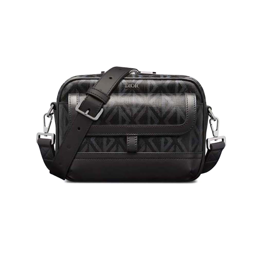 TÚI Dior Men Hit the Road Messenger Pouch Black CD Diamond Canvas and Smooth Calfskin
