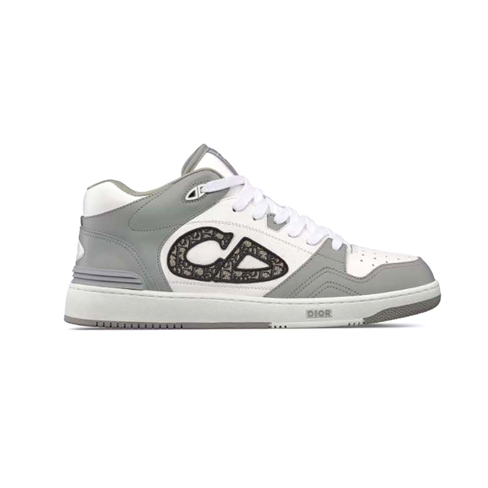 GIÀY DIOR B57 Mid-Top Sneaker Gray and White Smooth Calfskin