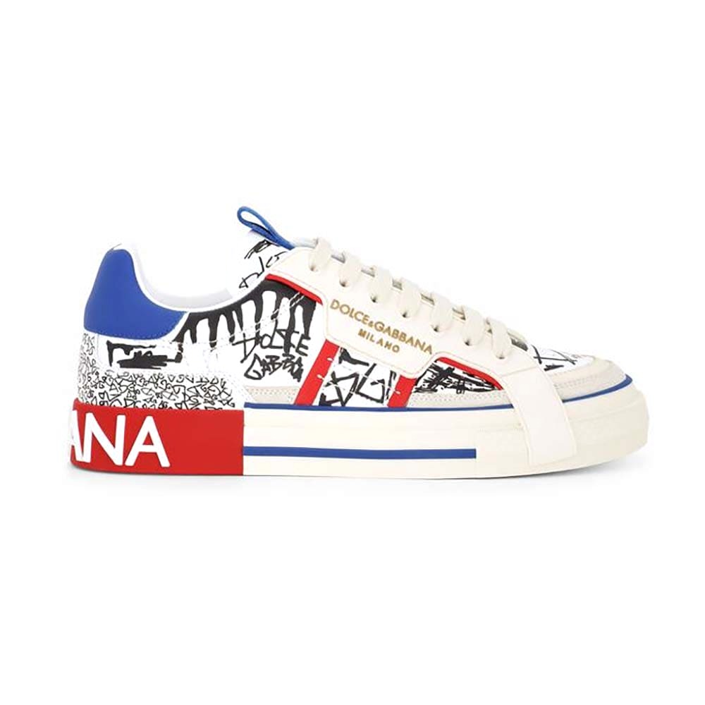 GIÀY DOLCE & GABBANA Graffiti-Print Calfskin Custom 2.Zero
