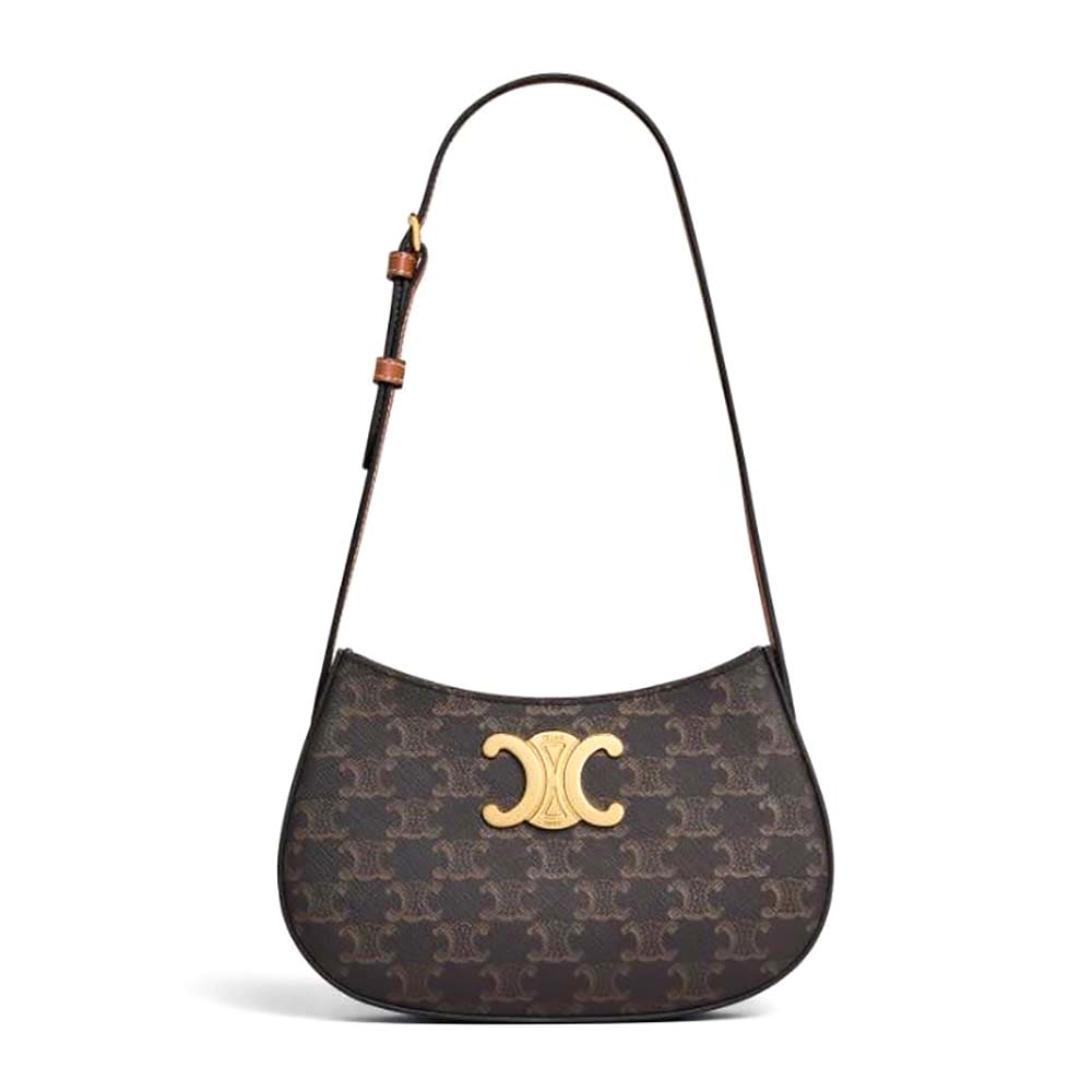 TÚI Celine Women Medium Tilly Bag in Triomphe Canvas and Calfskin