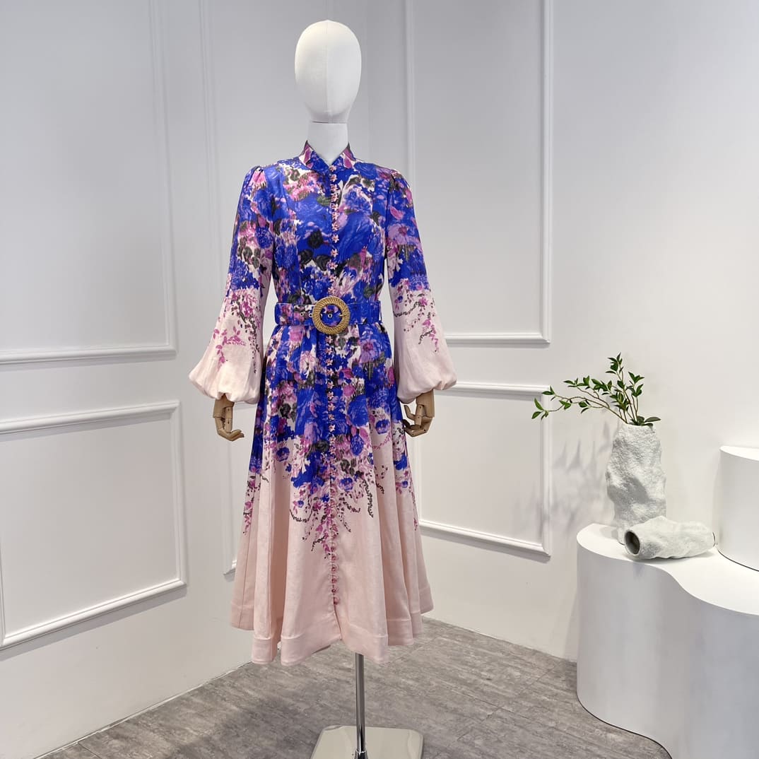 VÁY ZIMMERMANN BLUE FLORAL LONG DRESS High Classy