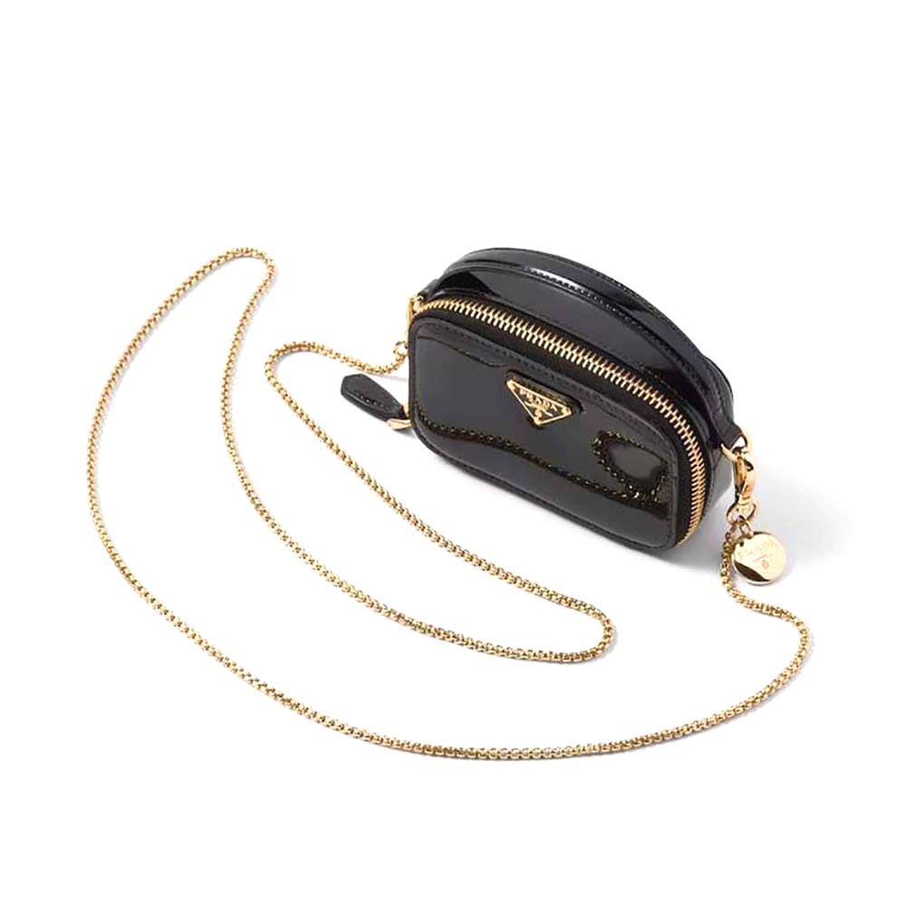 TÚI PRADA Patent Leather Mini-pouch-Black