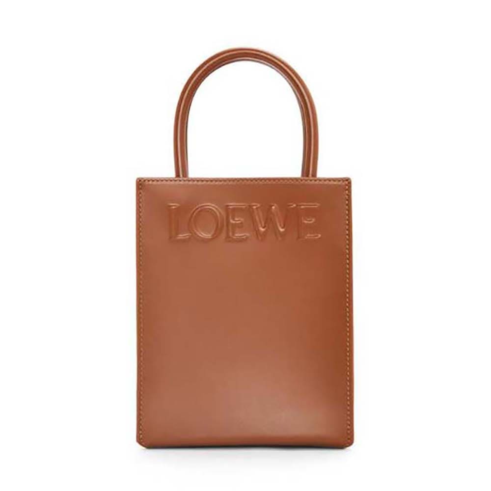 TÚI LOEWE Tote Standard A5 bằng da bê màu nâu đậm