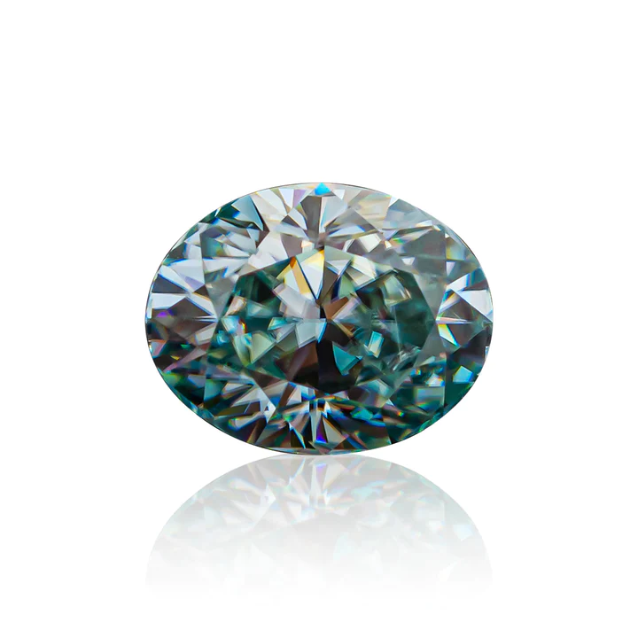 KIM CƯƠNG Oval Cut Natural Light Green Loose Moissanite Stone