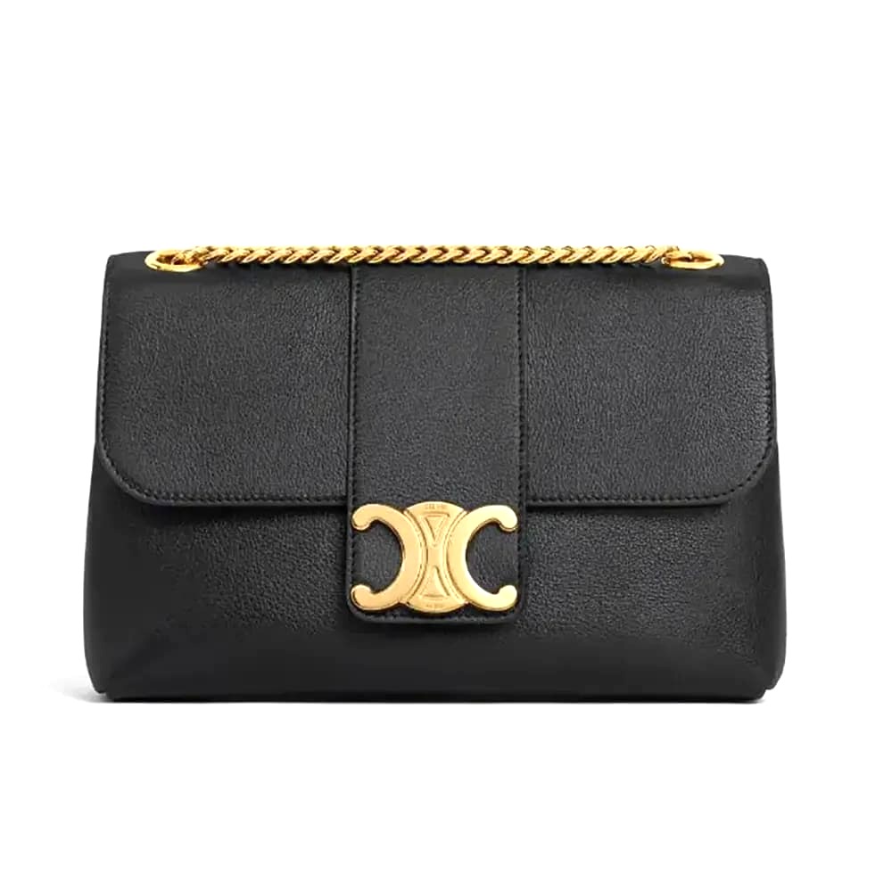 TÚI CELINE Women Medium Celine Victoire Bag in Supple Calfskin-Black