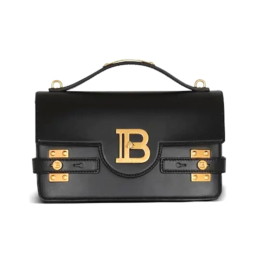 TÚI BALMAIN Women Smooth Leather B-Buzz 24 Bag-Black