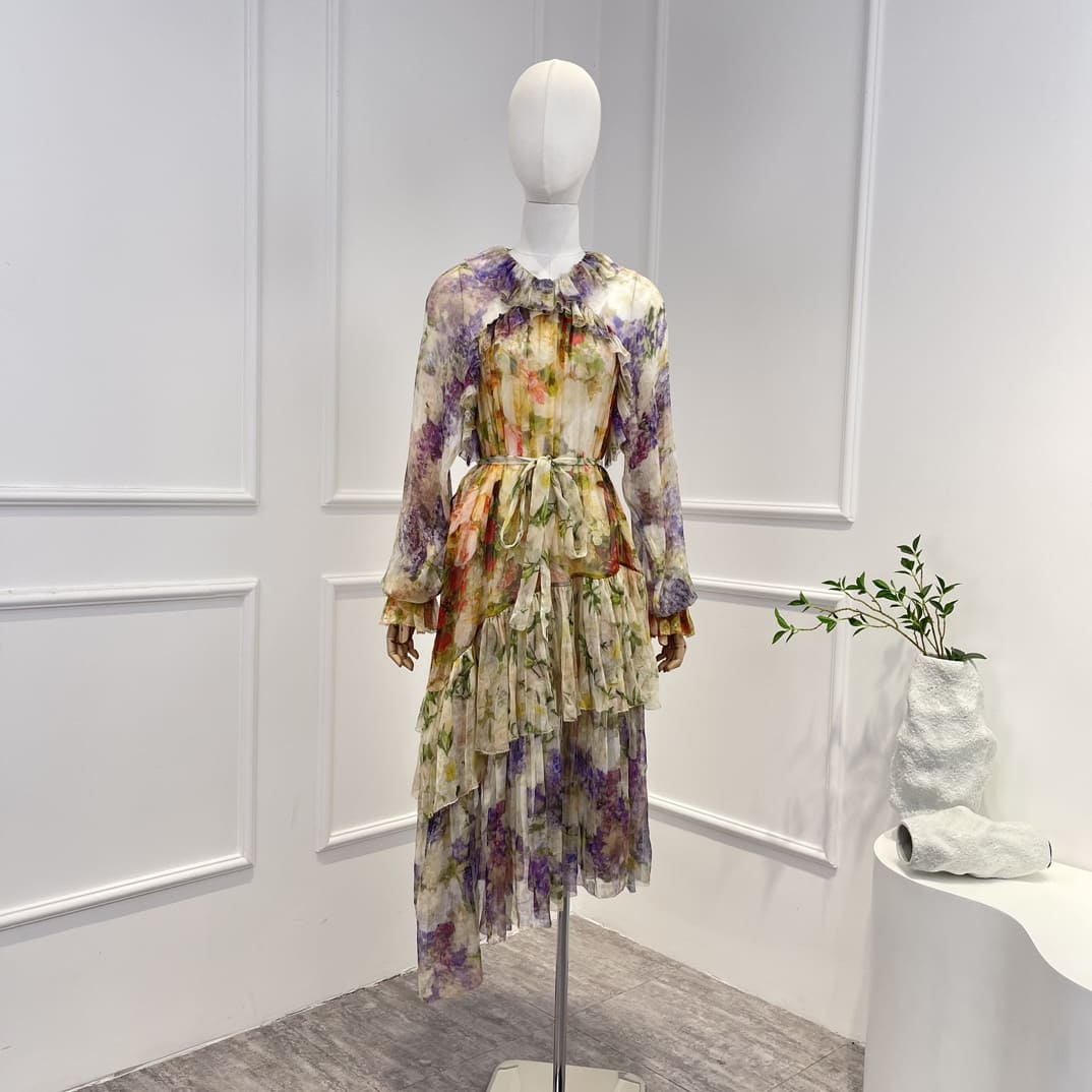 VÁY ZIMMERMANN COLORFUL BLUE FLOWER LONG DRESS High Classy