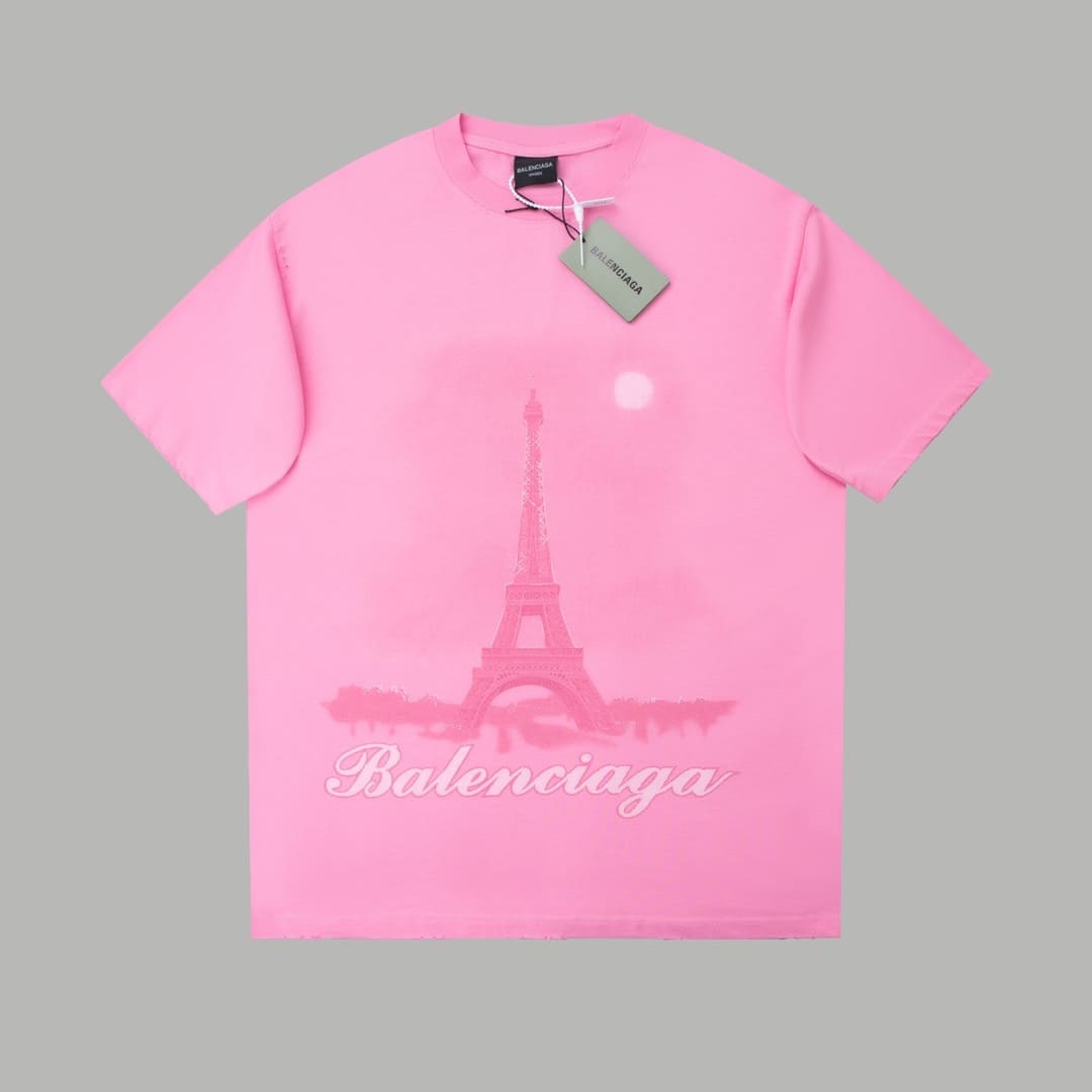 ÁO BALENCIAGA T SHIRT MÀU HỒNG UNISEX