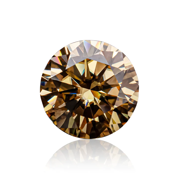 KIM CƯƠNG Round Hearts and Arrows Cut Coated Pink Loose Moissanite Stone