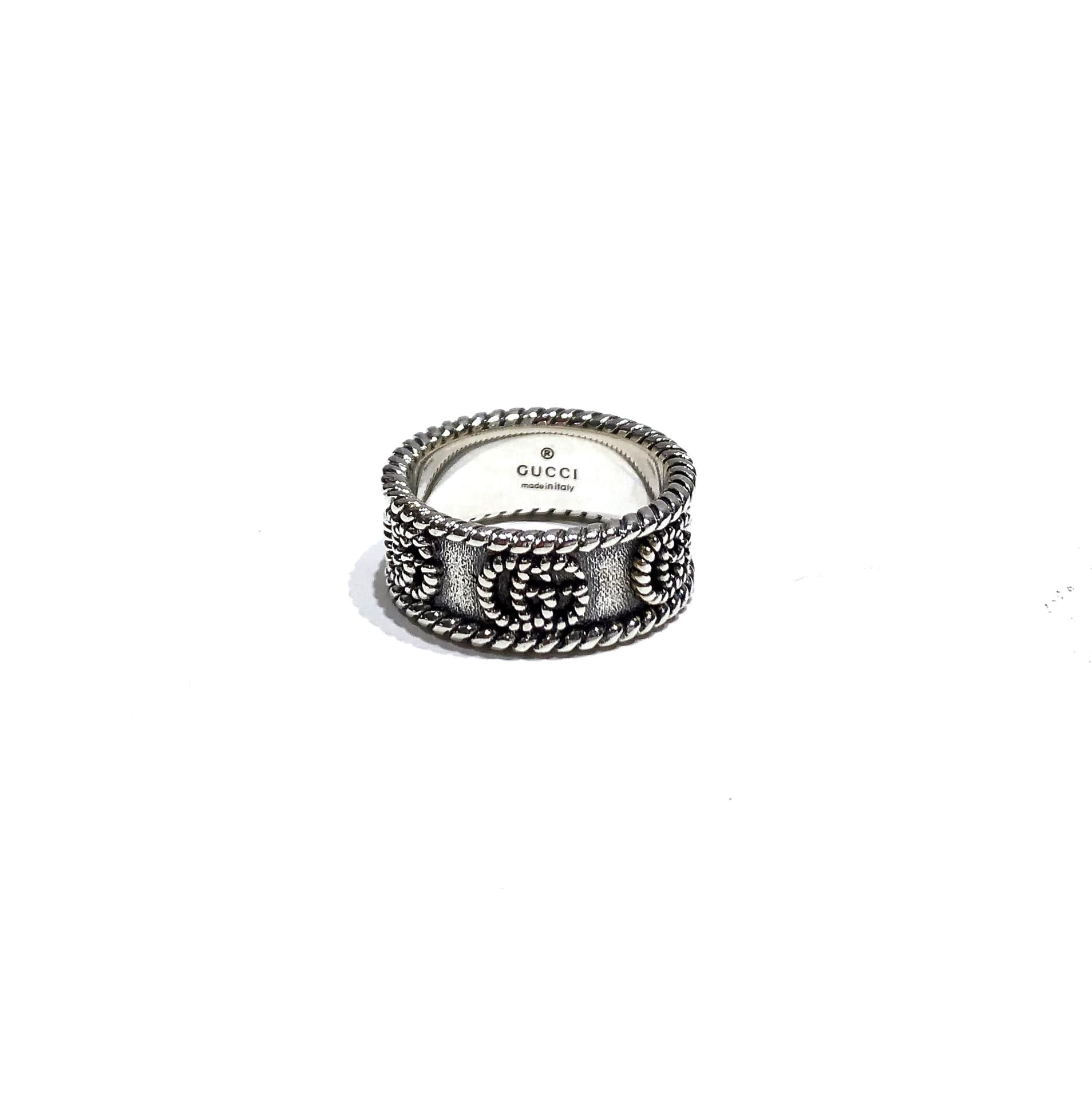 Nhẫn GUCCI GG hoa văn chữ G bạc S925