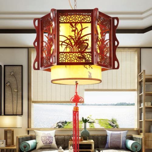Đèn Chùm gỗ nguyên khối nhà hàng hành lang ban công khách sạn phong cách Cổ Trung Quốc S44(Liên hệ để được giá tốt nhất)