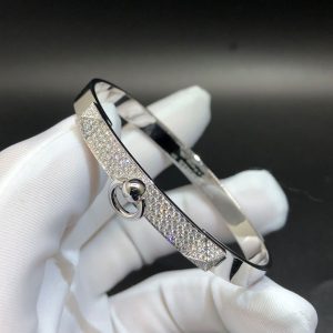 Vòng tay Hermes Collier de Chien vàng trắng 18K