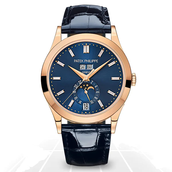 Đồng hồ PATEK PHILIPPE ANNUAL CALENDAR MOON PHASE 5396R-015 mặt số màu xanh