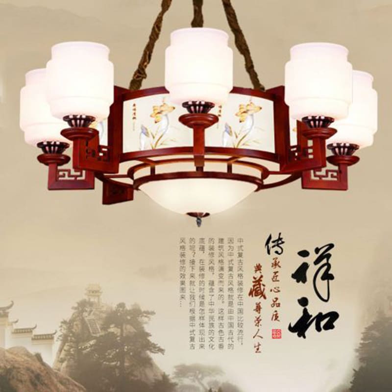 Đèn Chùm gỗ nguyên khối nhà hàng hành lang ban công khách sạn phong cách Cổ Trung Quốc S46(Liên hệ để được giá tốt nhất)